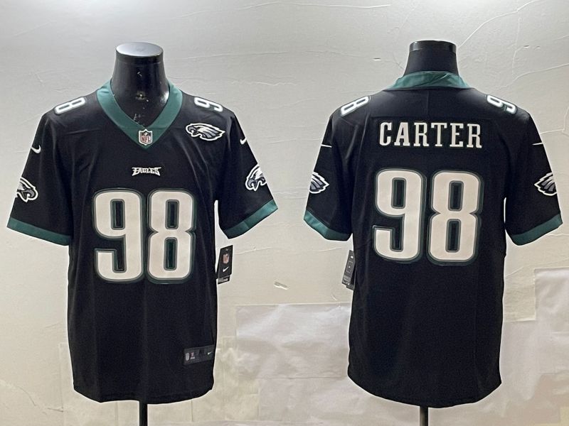 Men Philadelphia Eagles #98 Carter Black Second generations 2025 Nike Vapor Limited NFL Jersey style 4->philadelphia eagles->NFL Jersey